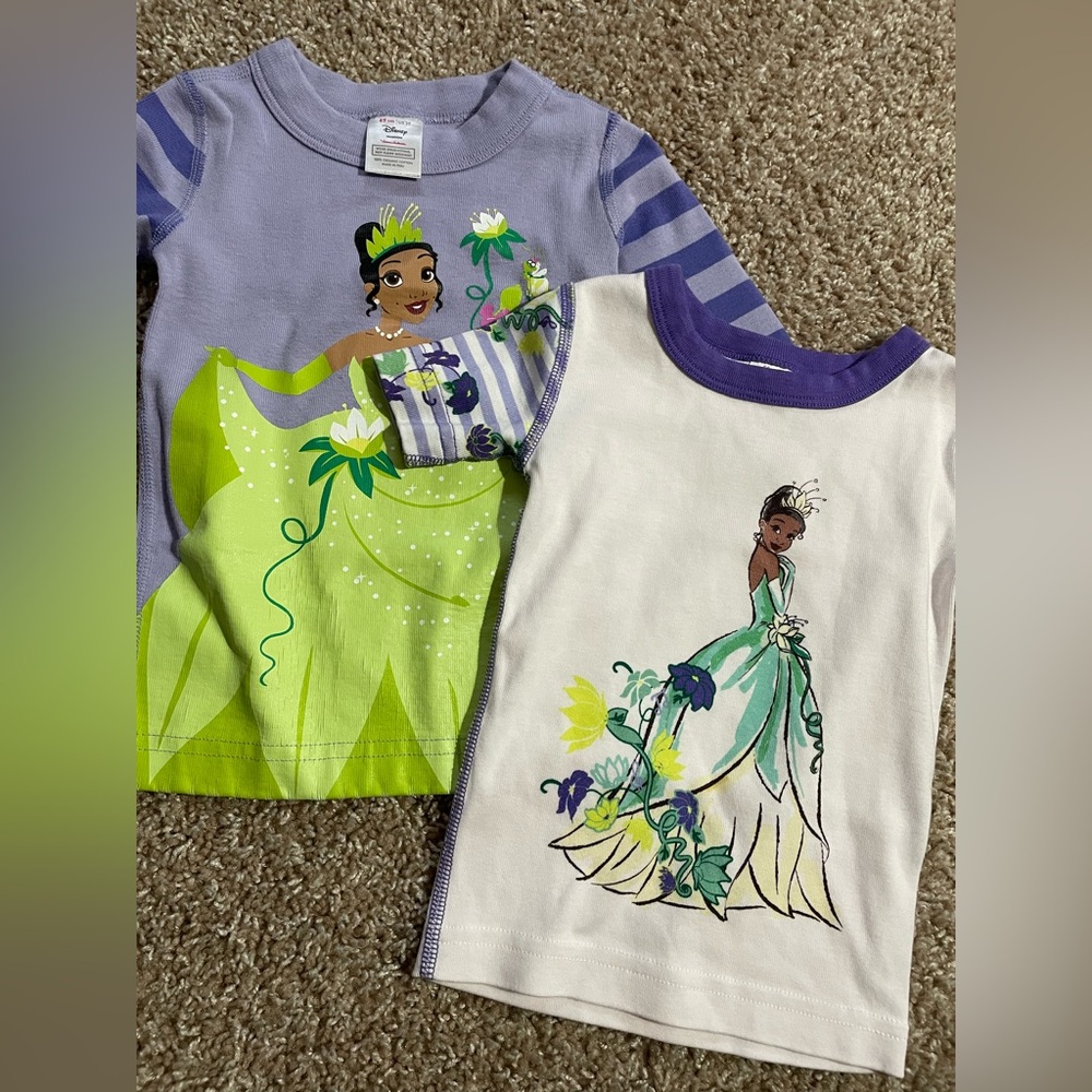 Lot of 2 Disney Tiana Hanna Andersson pajama tops